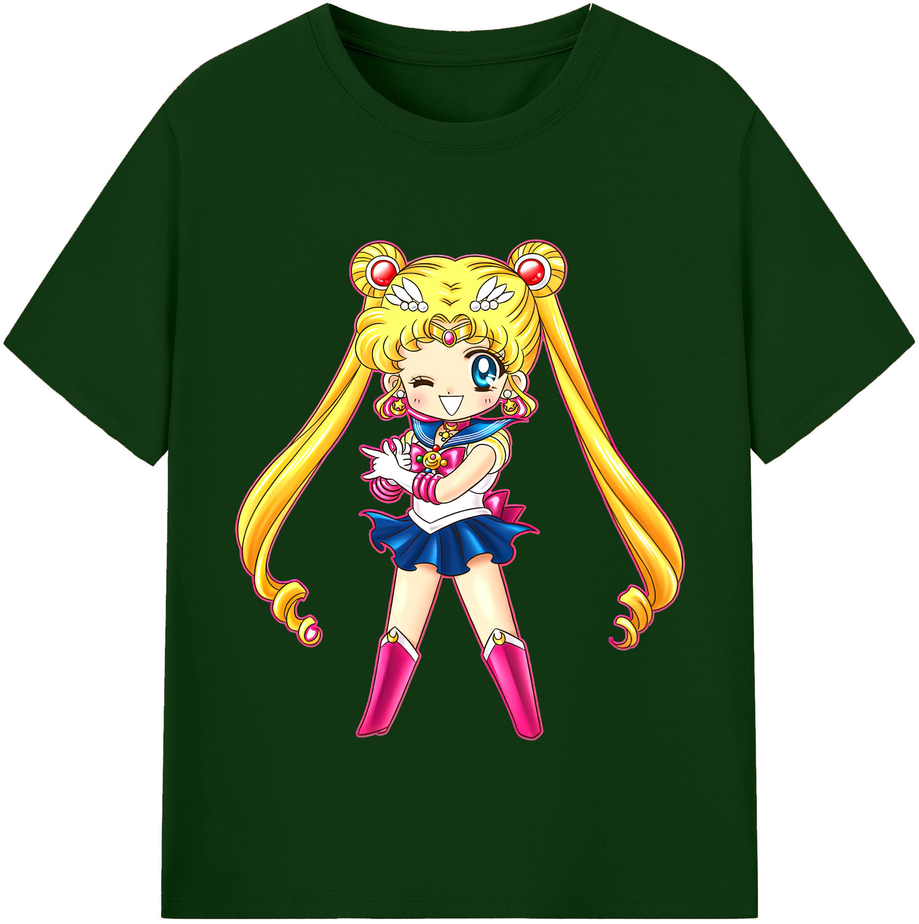 （画像用） 美少女戦士セーラームーン 月野 うさぎ つきの うさぎ Sailor Moon Tsukino Usagi 綿100％半袖Tシャツ（フロントプリント）